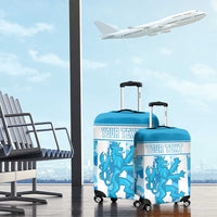 Personalized Luxembourg Luggage Cover Roude Leiw Grunge Style - Wonder Print Shop