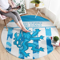 Personalized Luxembourg Round Carpet Roude Leiw Grunge Style