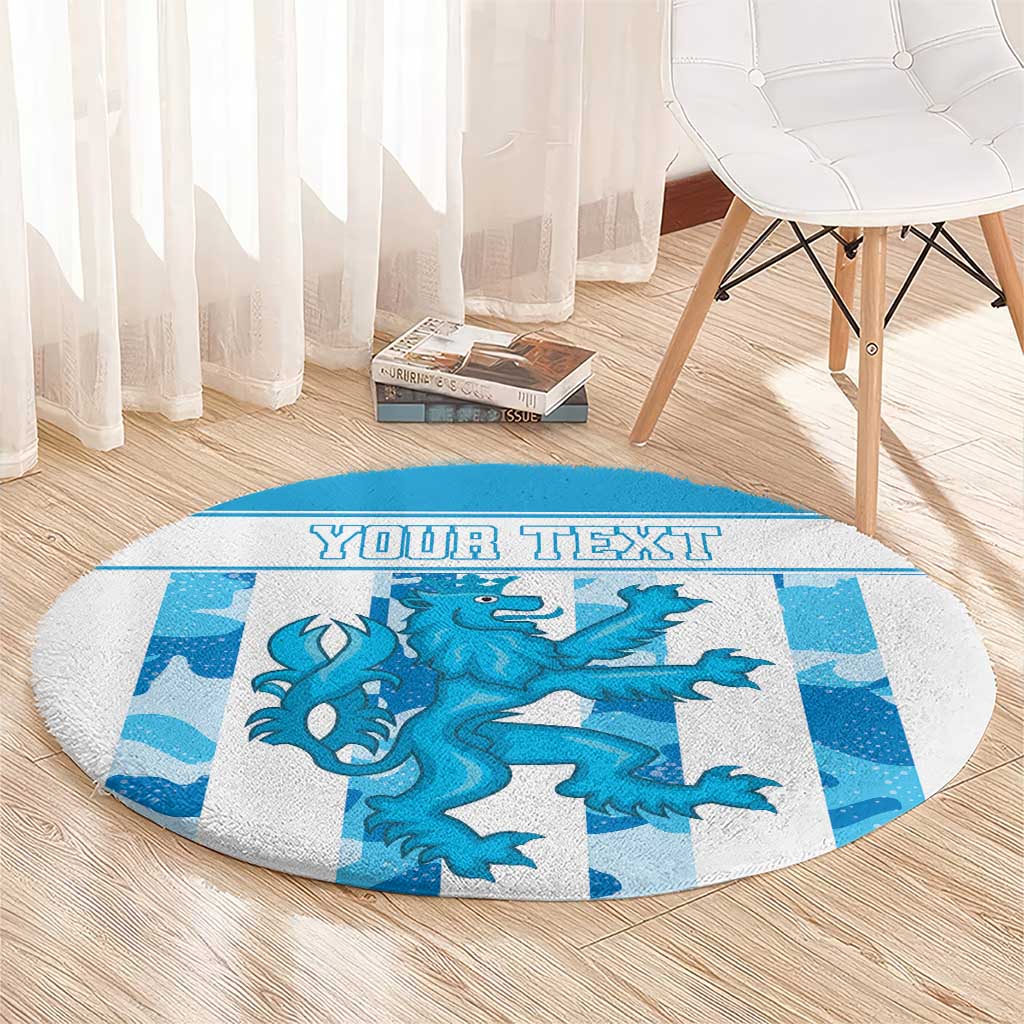 Personalized Luxembourg Round Carpet Roude Leiw Grunge Style