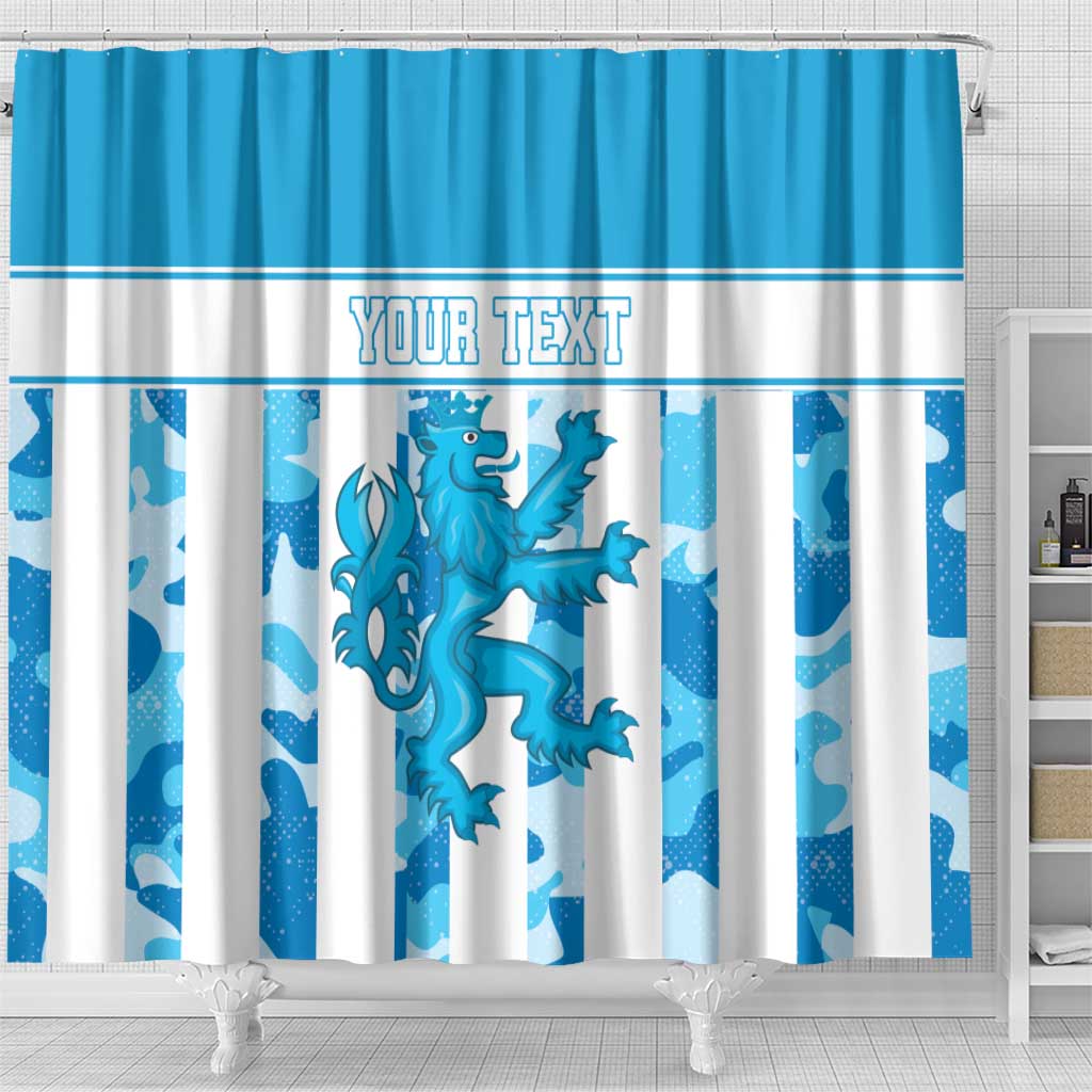 Personalized Luxembourg Shower Curtain Roude Leiw Grunge Style