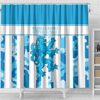 Personalized Luxembourg Shower Curtain Roude Leiw Grunge Style