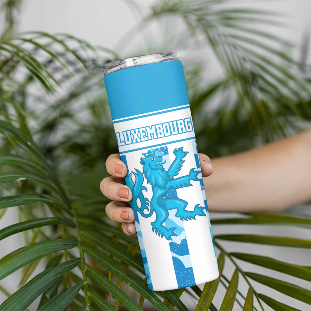 Personalized Luxembourg Skinny Tumbler Roude Leiw Grunge Style - Wonder Print Shop