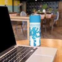 Personalized Luxembourg Skinny Tumbler Roude Leiw Grunge Style - Wonder Print Shop