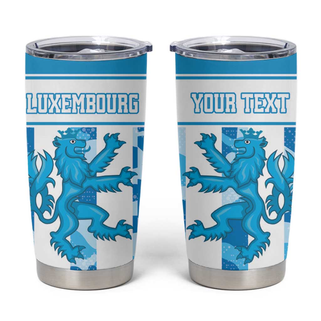 Personalized Luxembourg Tumbler Cup Roude Leiw Grunge Style - Wonder Print Shop