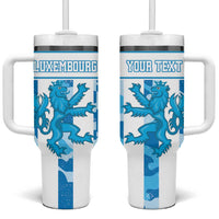 Personalized Luxembourg Tumbler With Handle Roude Leiw Grunge Style - Wonder Print Shop