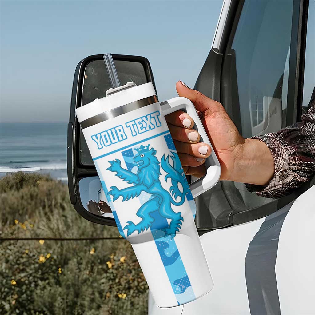 Personalized Luxembourg Tumbler With Handle Roude Leiw Grunge Style - Wonder Print Shop