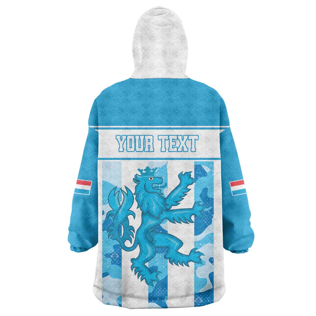 Personalized Luxembourg Wearable Blanket Hoodie Roude Leiw Grunge Style - Wonder Print Shop