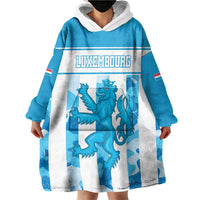 Personalized Luxembourg Wearable Blanket Hoodie Roude Leiw Grunge Style - Wonder Print Shop