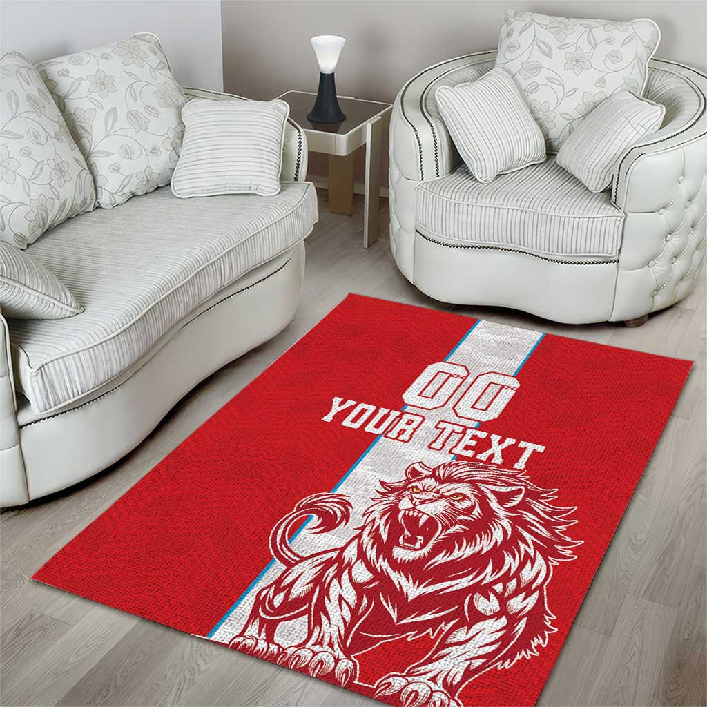 Custom Luxembourg Football Area Rug Les Lions Rouges - Wonder Print Shop