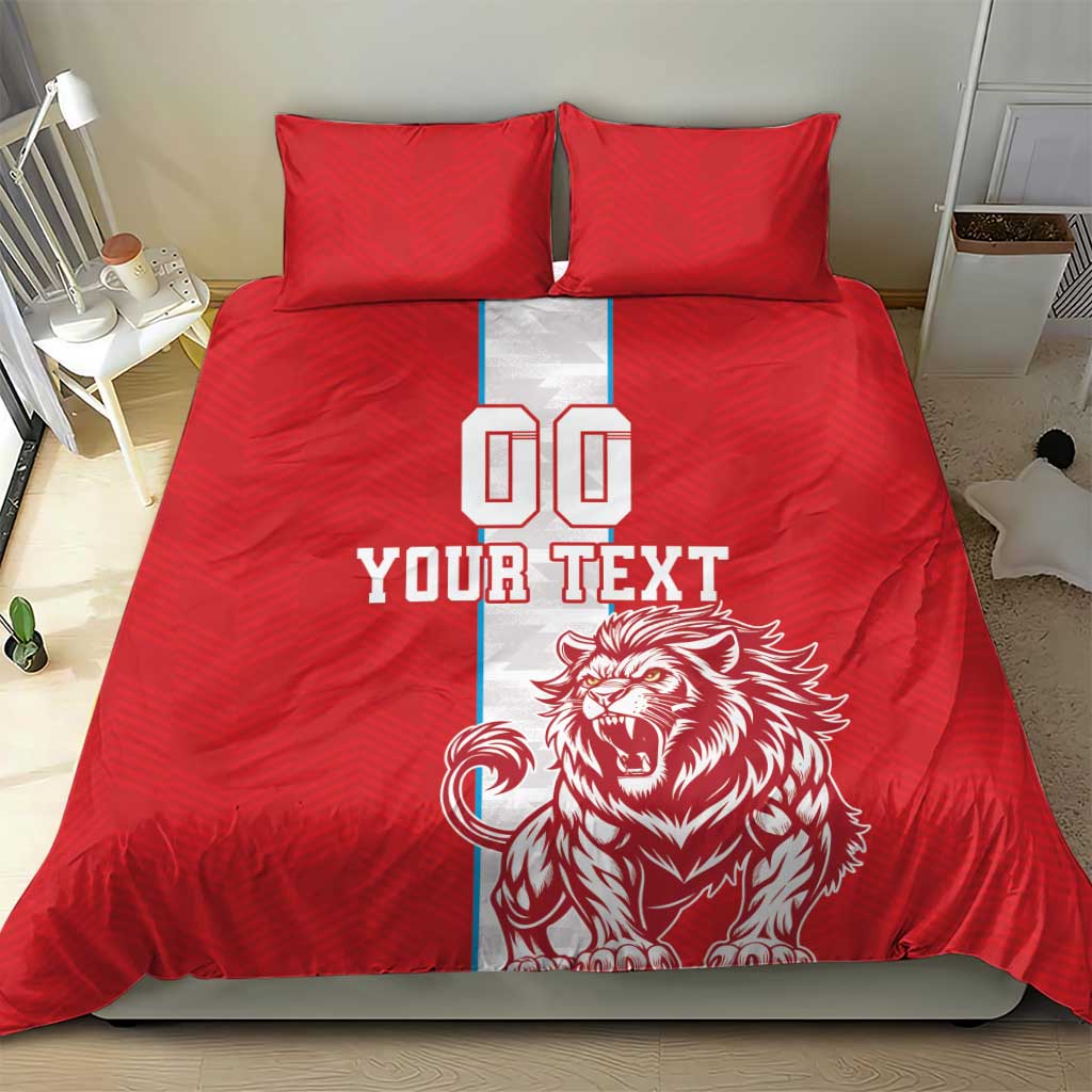 Custom Luxembourg Football Bedding Set Les Lions Rouges - Wonder Print Shop