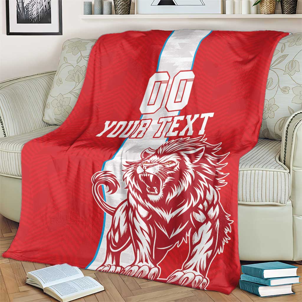 Custom Luxembourg Football Blanket Les Lions Rouges