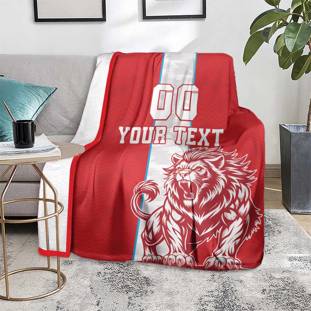 Custom Luxembourg Football Blanket Les Lions Rouges