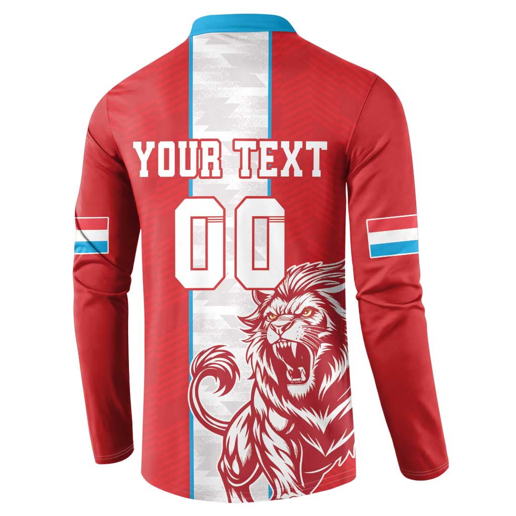 Custom Luxembourg Football Button Sweatshirt Les Lions Rouges - Wonder Print Shop