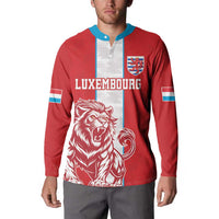 Custom Luxembourg Football Button Sweatshirt Les Lions Rouges - Wonder Print Shop