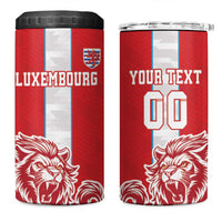 Custom Luxembourg Football 4 in 1 Can Cooler Tumbler Les Lions Rouges - Wonder Print Shop