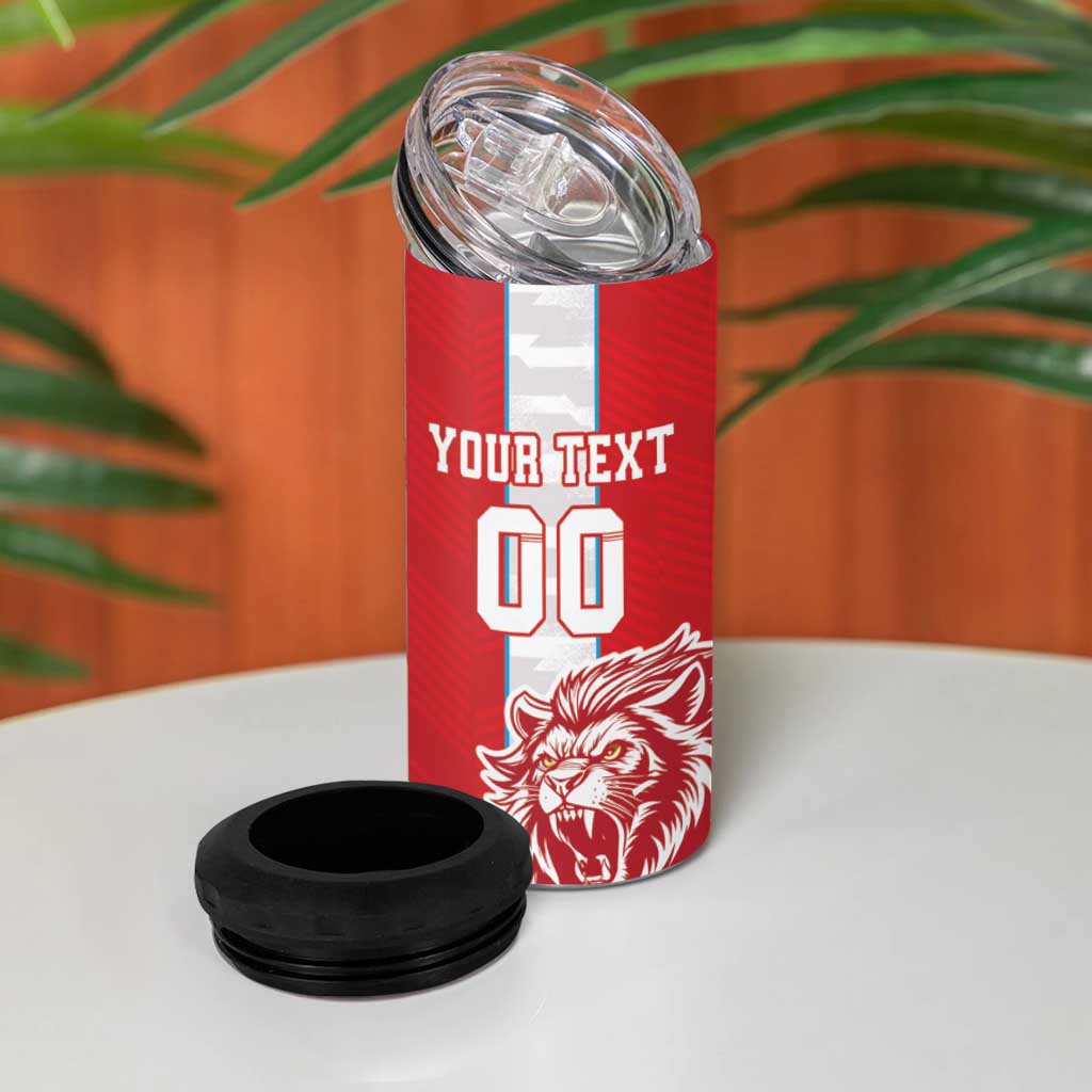 Custom Luxembourg Football 4 in 1 Can Cooler Tumbler Les Lions Rouges - Wonder Print Shop