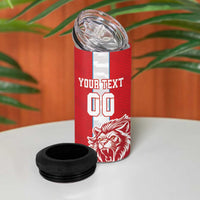 Custom Luxembourg Football 4 in 1 Can Cooler Tumbler Les Lions Rouges - Wonder Print Shop