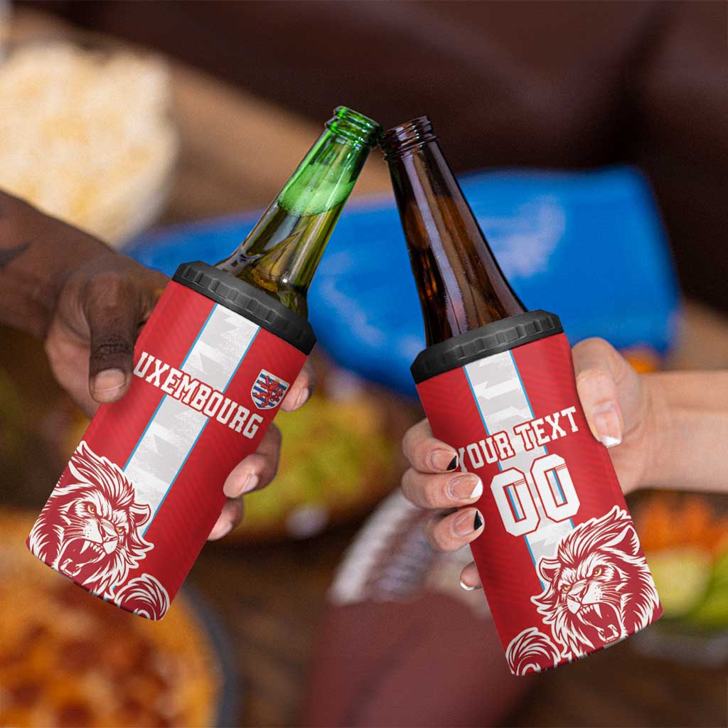 Custom Luxembourg Football 4 in 1 Can Cooler Tumbler Les Lions Rouges - Wonder Print Shop