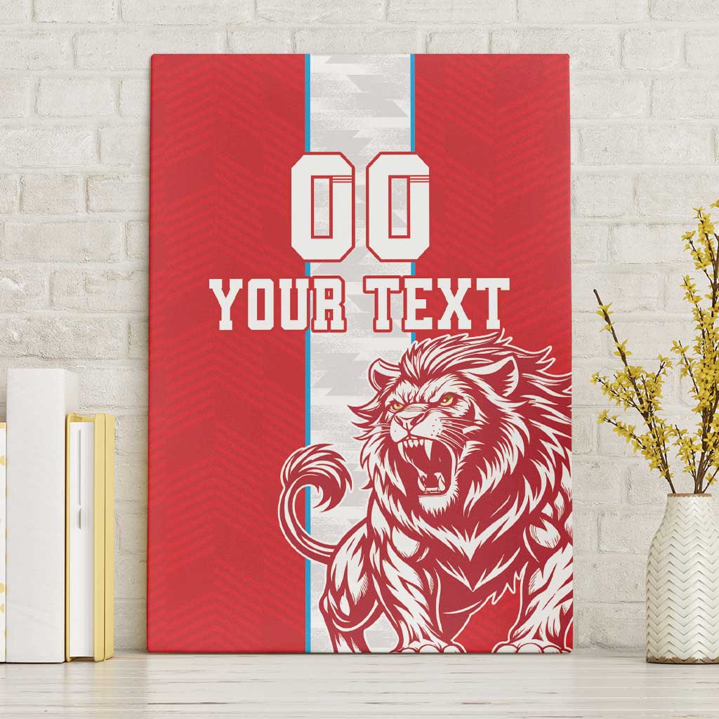 Custom Luxembourg Football Canvas Wall Art Les Lions Rouges - Wonder Print Shop