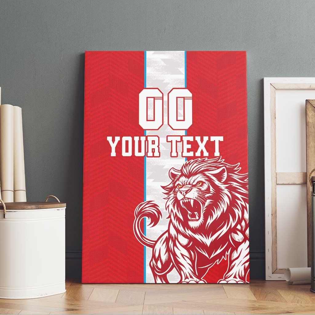 Custom Luxembourg Football Canvas Wall Art Les Lions Rouges - Wonder Print Shop