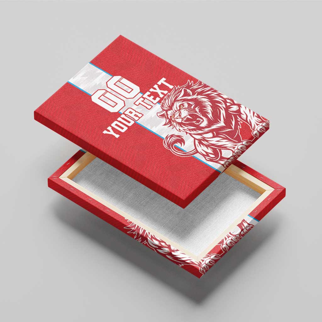Custom Luxembourg Football Canvas Wall Art Les Lions Rouges - Wonder Print Shop