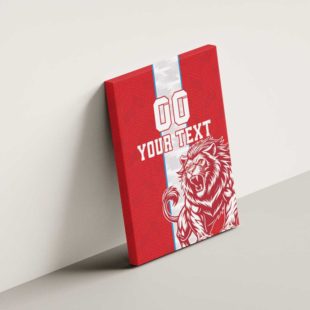 Custom Luxembourg Football Canvas Wall Art Les Lions Rouges - Wonder Print Shop