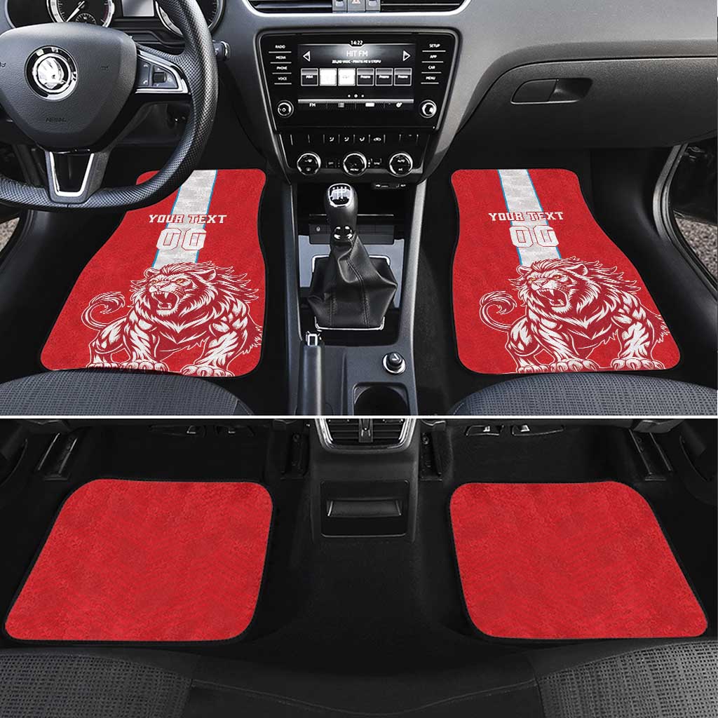 Custom Luxembourg Football Car Mats Les Lions Rouges - Wonder Print Shop