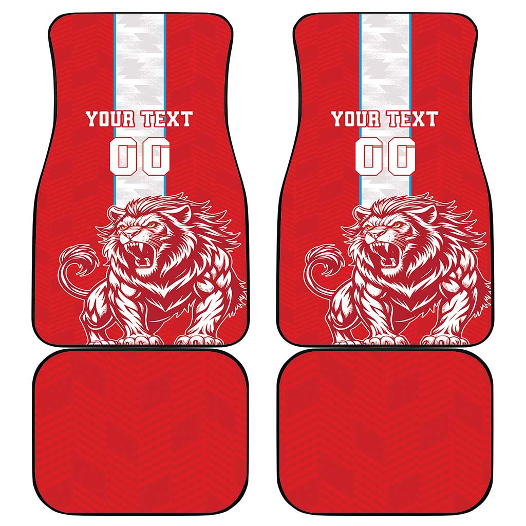 Custom Luxembourg Football Car Mats Les Lions Rouges - Wonder Print Shop