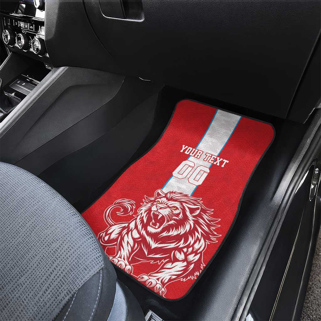 Custom Luxembourg Football Car Mats Les Lions Rouges - Wonder Print Shop