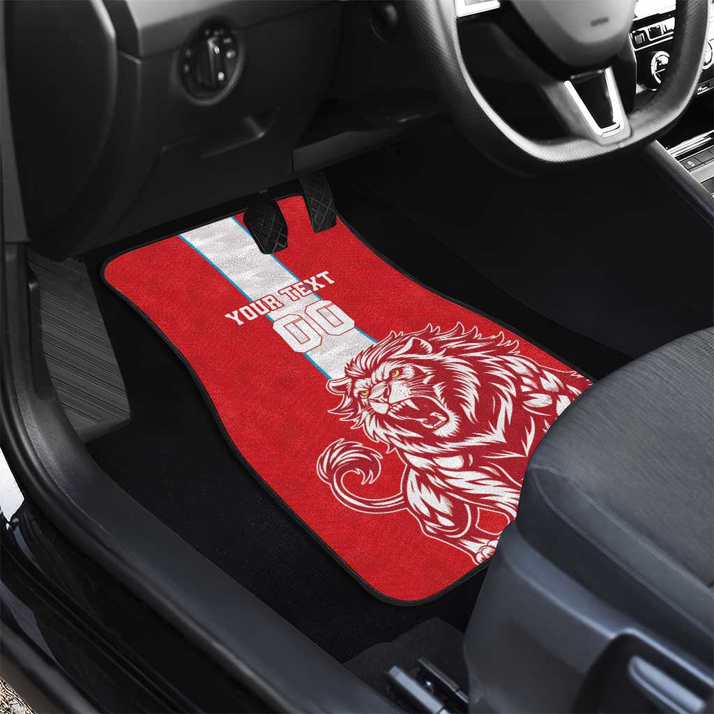 Custom Luxembourg Football Car Mats Les Lions Rouges - Wonder Print Shop