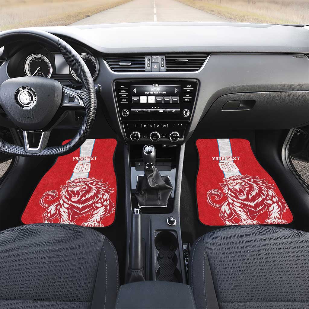 Custom Luxembourg Football Car Mats Les Lions Rouges - Wonder Print Shop
