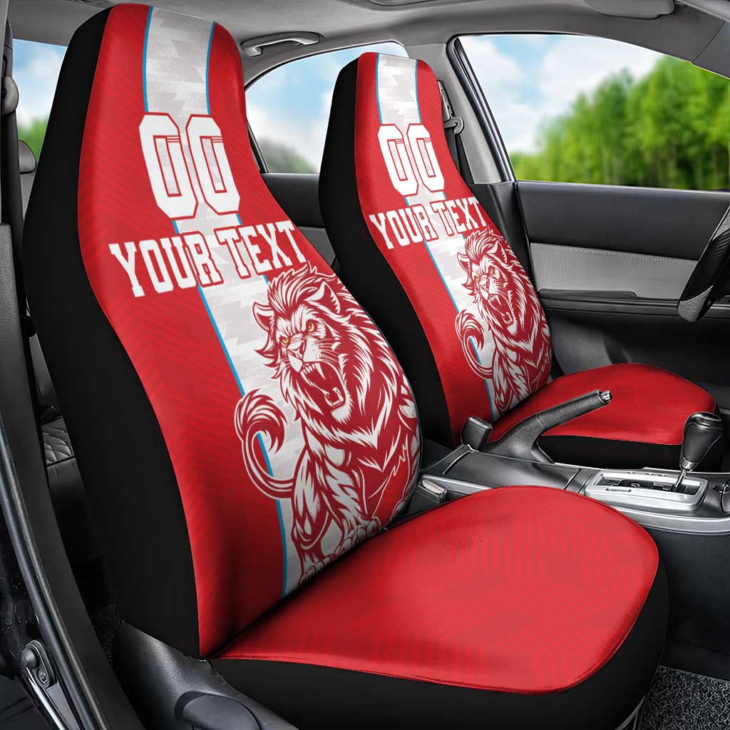 Custom Luxembourg Football Car Seat Cover Les Lions Rouges - Wonder Print Shop