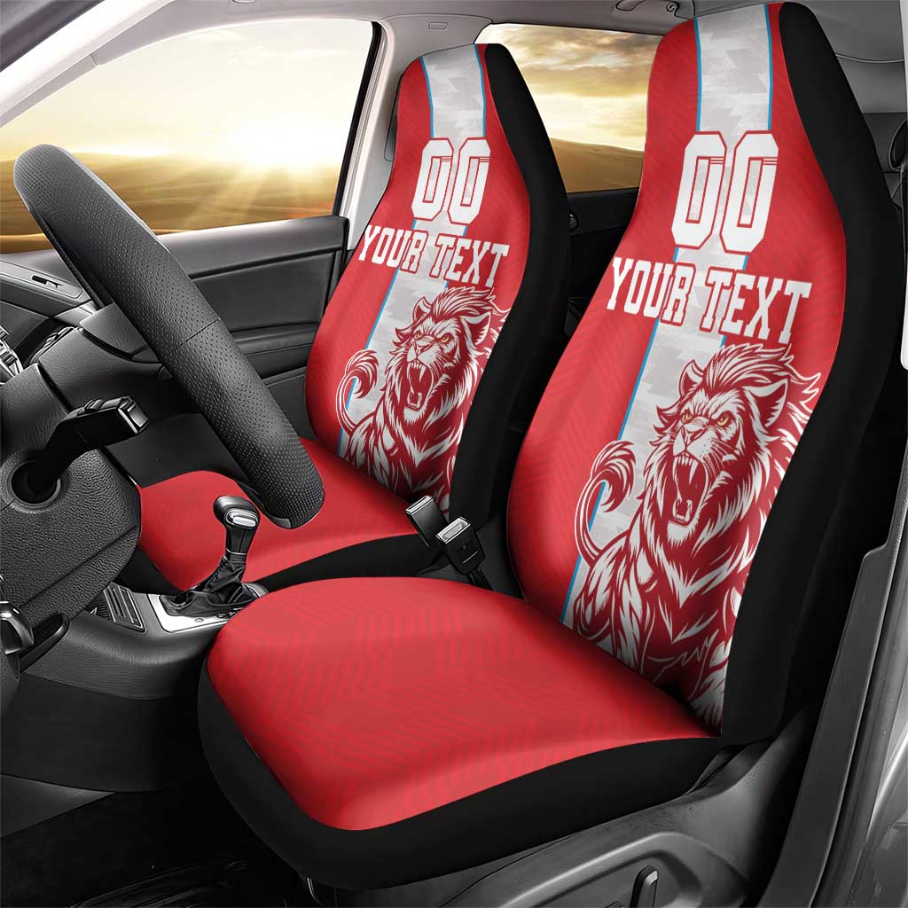 Custom Luxembourg Football Car Seat Cover Les Lions Rouges - Wonder Print Shop