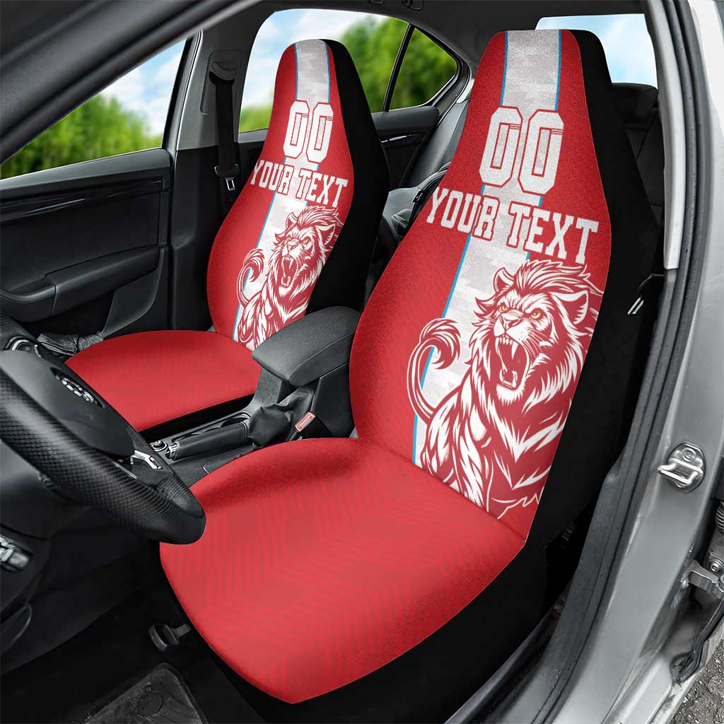 Custom Luxembourg Football Car Seat Cover Les Lions Rouges - Wonder Print Shop