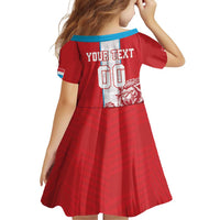 Custom Luxembourg Football Family Matching Off Shoulder Short Dress and Hawaiian Shirt Les Lions Rouges - Wonder Print Shop