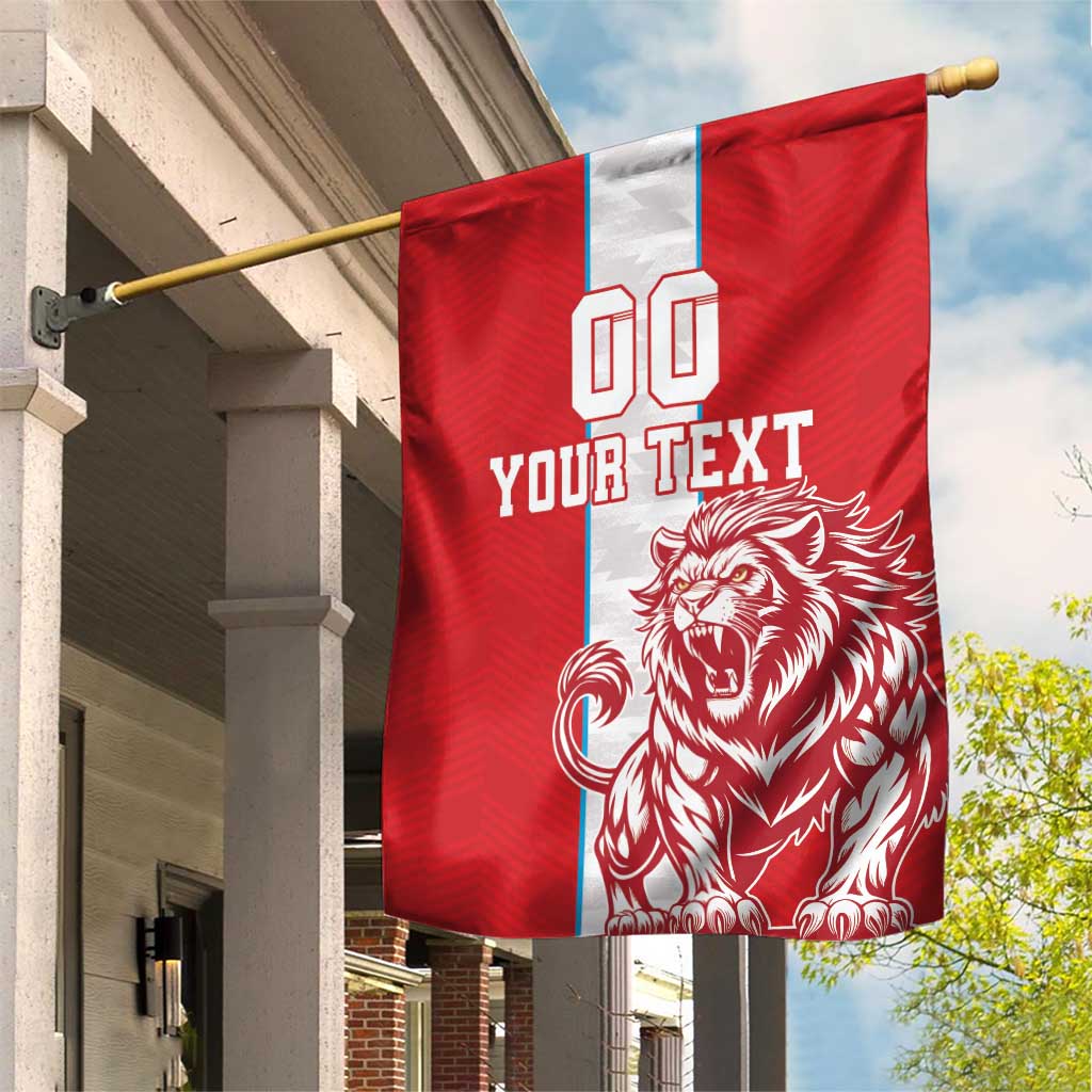 Custom Luxembourg Football Garden Flag Les Lions Rouges - Wonder Print Shop