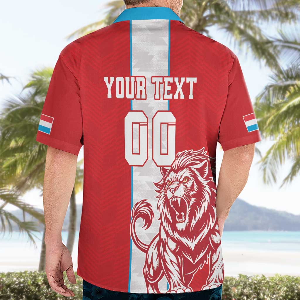 Custom Luxembourg Football Hawaiian Shirt Les Lions Rouges - Wonder Print Shop