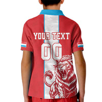 Custom Luxembourg Football Kid Polo Shirt Les Lions Rouges - Wonder Print Shop