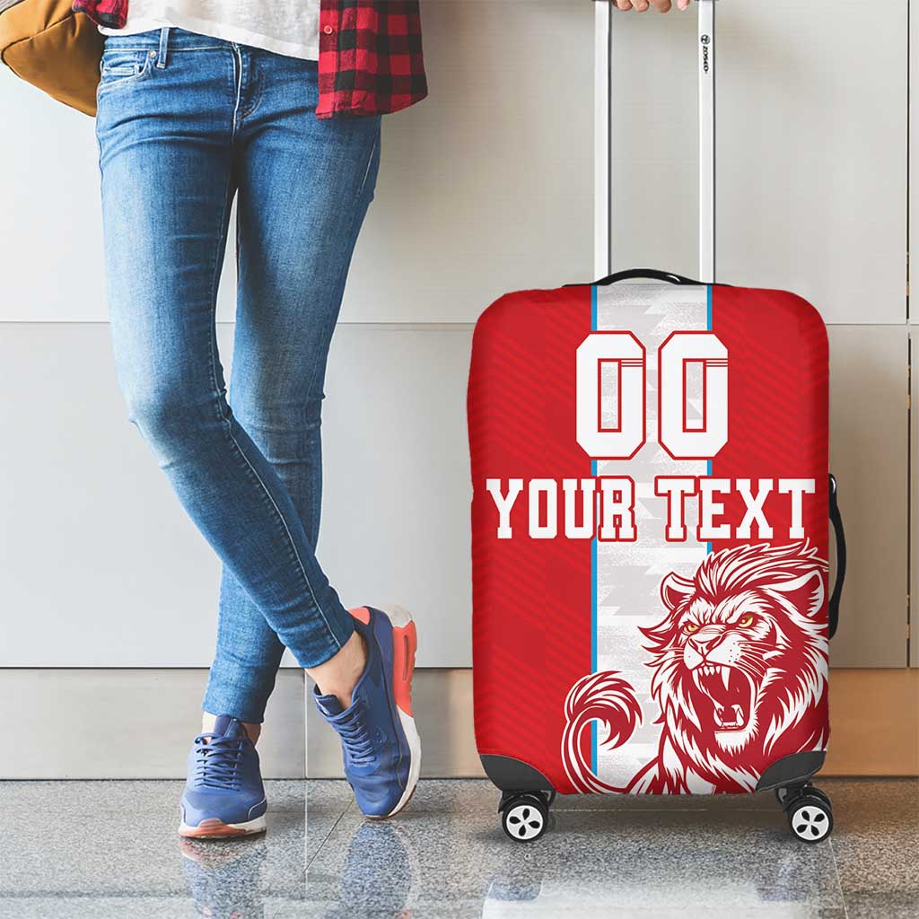 Custom Luxembourg Football Luggage Cover Les Lions Rouges - Wonder Print Shop