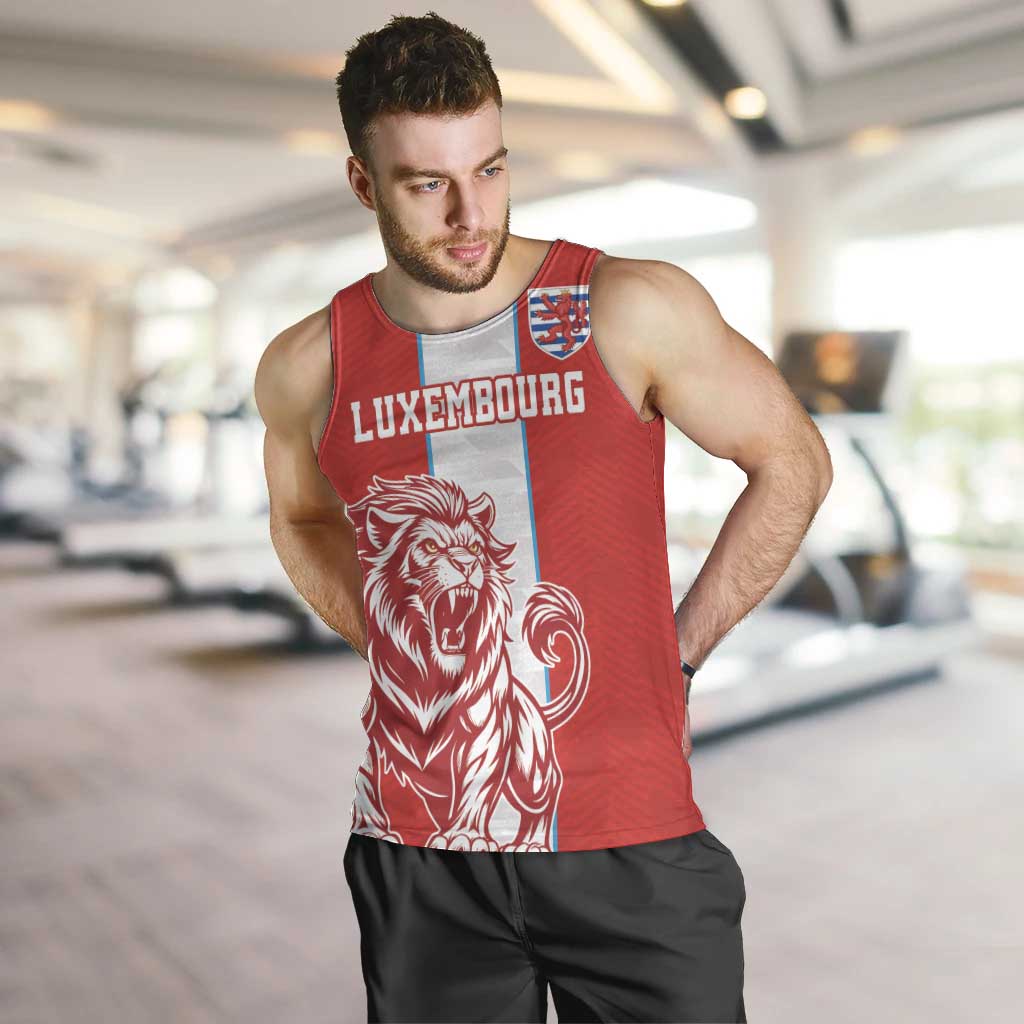 Custom Luxembourg Football Men Tank Top Les Lions Rouges - Wonder Print Shop