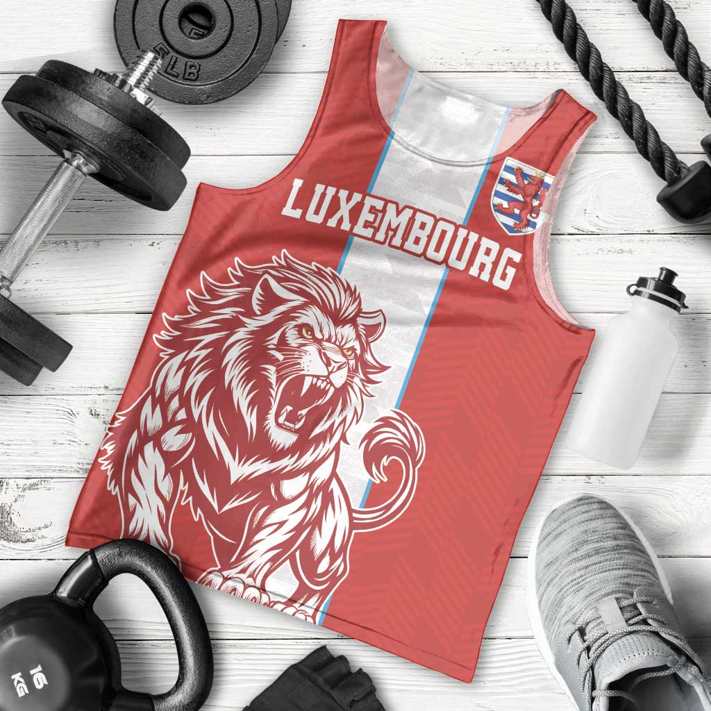 Custom Luxembourg Football Men Tank Top Les Lions Rouges - Wonder Print Shop