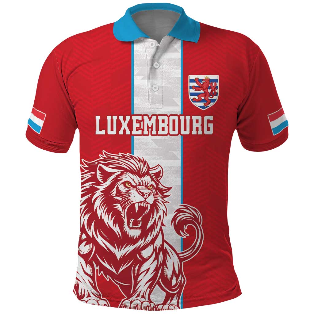 Custom Luxembourg Football Polo Shirt Les Lions Rouges - Wonder Print Shop