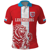 Custom Luxembourg Football Polo Shirt Les Lions Rouges - Wonder Print Shop