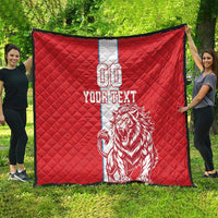 Custom Luxembourg Football Quilt Les Lions Rouges - Wonder Print Shop