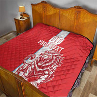Custom Luxembourg Football Quilt Les Lions Rouges - Wonder Print Shop