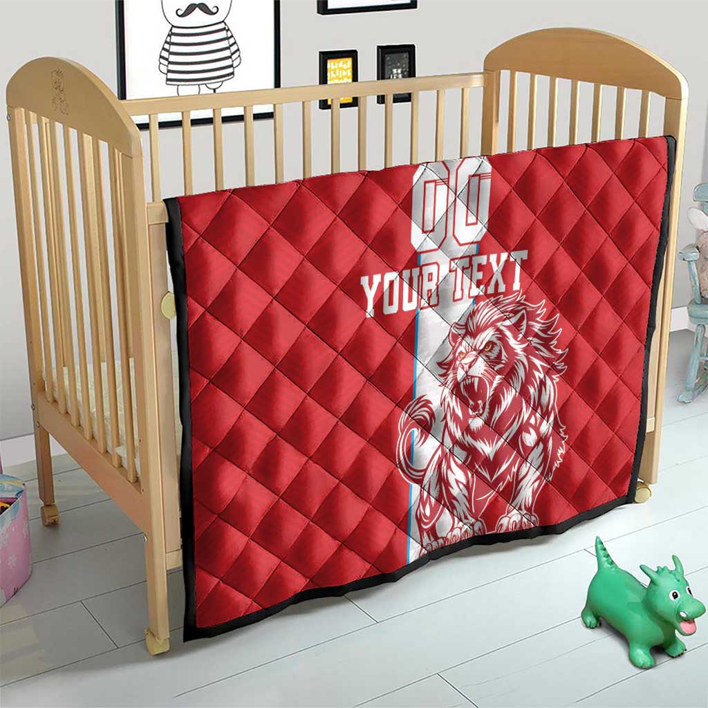 Custom Luxembourg Football Quilt Les Lions Rouges - Wonder Print Shop
