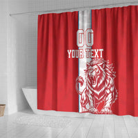 Custom Luxembourg Football Shower Curtain Les Lions Rouges