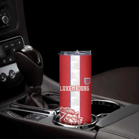 Custom Luxembourg Football Skinny Tumbler Les Lions Rouges - Wonder Print Shop