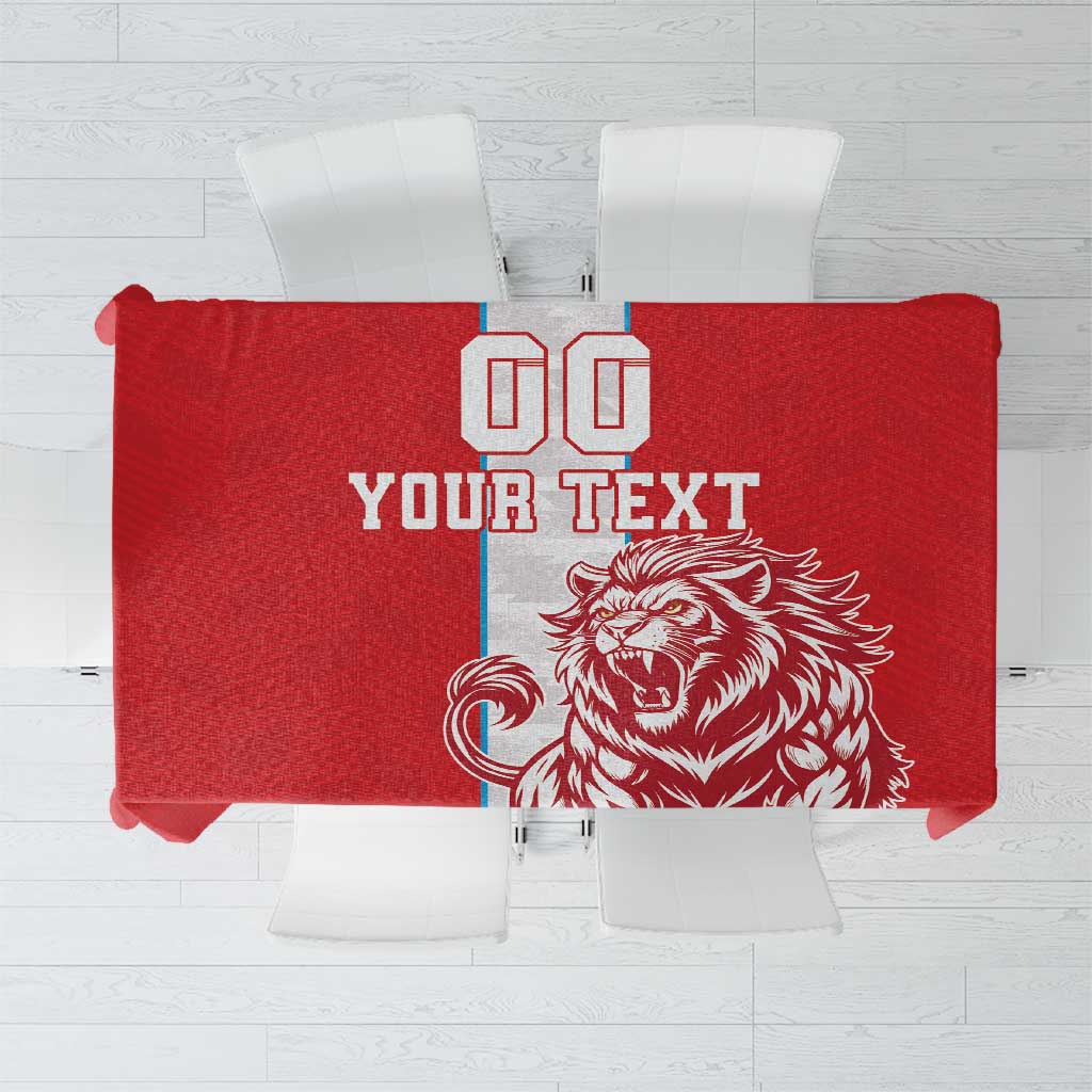 Custom Luxembourg Football Tablecloth Les Lions Rouges - Wonder Print Shop
