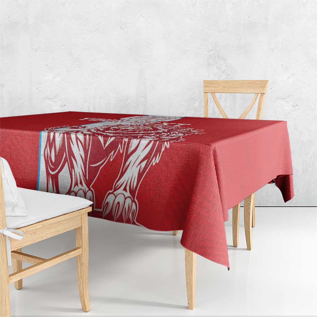 Custom Luxembourg Football Tablecloth Les Lions Rouges - Wonder Print Shop